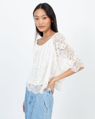 Cupcakes and Cashmere Clothing XS Lace Blouse