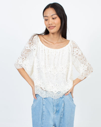 Cupcakes and Cashmere Clothing XS Lace Blouse
