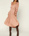 Current Air Clothing XS Smocked Long Sleeve Midi Dress