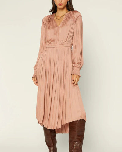 Current Air Clothing XS Smocked Long Sleeve Midi Dress