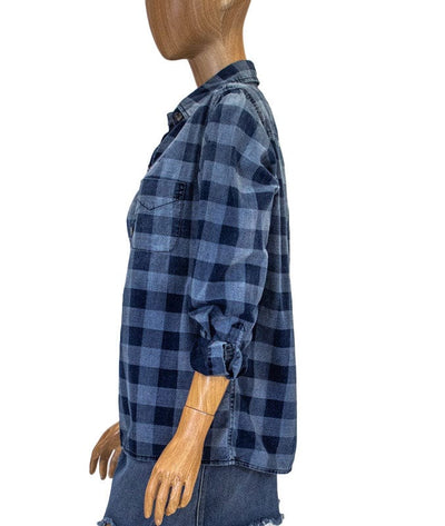 Current/Elliott Clothing Small Plaid Henley Top