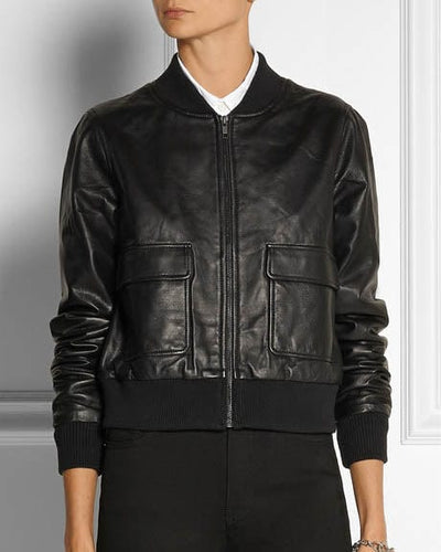 Current/Elliott Clothing Small "x Charlotte Gainsbourg Shrunken" Leather Jacket