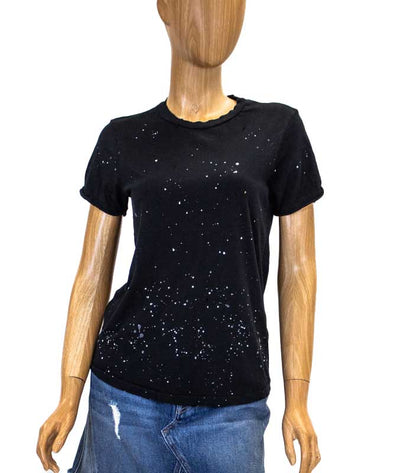 Current/Elliott Clothing XS Paint Splatter Distressed Tee