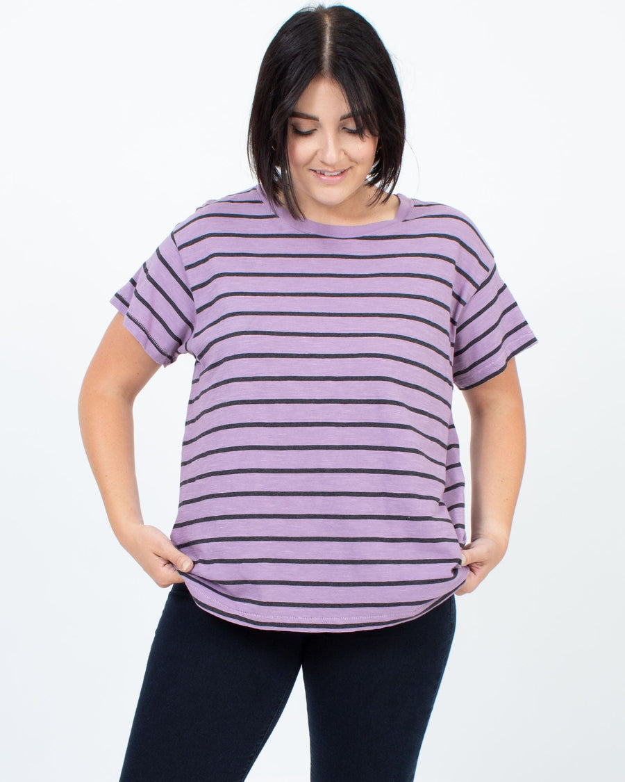 DAYDREAMER Clothing Large Striped Casual Tee