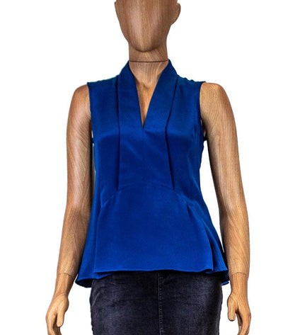 Derek Lam 10 Crosby Clothing XS | US 0 Blue Sleeveless Silk Blouse