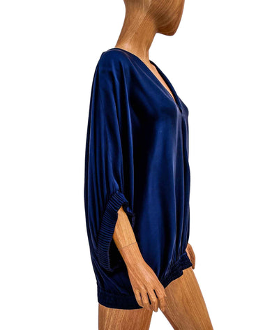 Diane Von Furstenberg Clothing Large Silk V-Neck Blouse