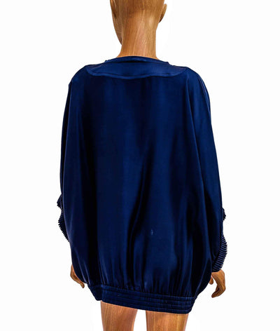 Diane Von Furstenberg Clothing Large Silk V-Neck Blouse