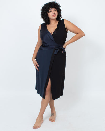 Diane Von Furstenberg Clothing Large | US 10 Two-toned Wrap Dress