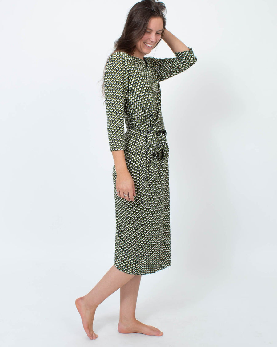 Diane Von Furstenberg Clothing Medium Patterned Silk Dress