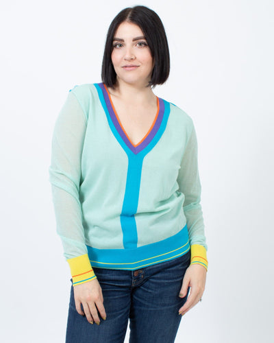 Diane Von Furstenberg Clothing Medium V-Neck Pullover Sweater
