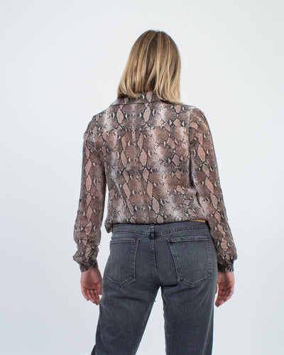 Diane Von Furstenberg Clothing Small | US 4 Silk Animal Print Blouse