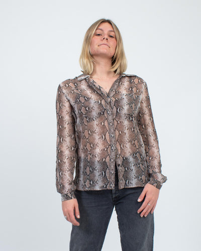 Diane Von Furstenberg Clothing Small | US 4 Silk Animal Print Blouse