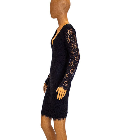 Diane Von Furstenberg Clothing XS | US 0 Black Lace Mini Dress