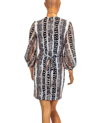 Diane Von Furstenberg Clothing XS | US 0 Silk Animal Print Mini Dress