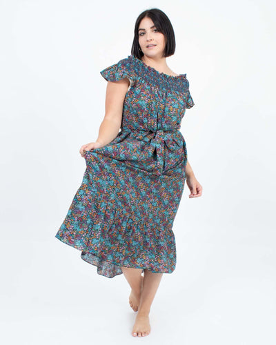 DÔEN Clothing XS Navy Lady Bird Floral Dress