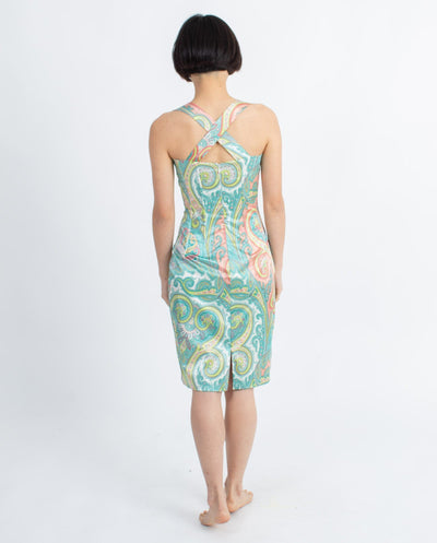 Dolce & Gabbana Clothing XS Silk Paisley Bodycon Dress