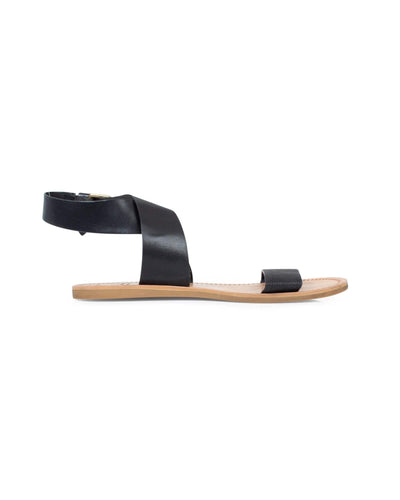 Dolce Vita Shoes Medium | US 8.5 Black Leather Flat Sandals