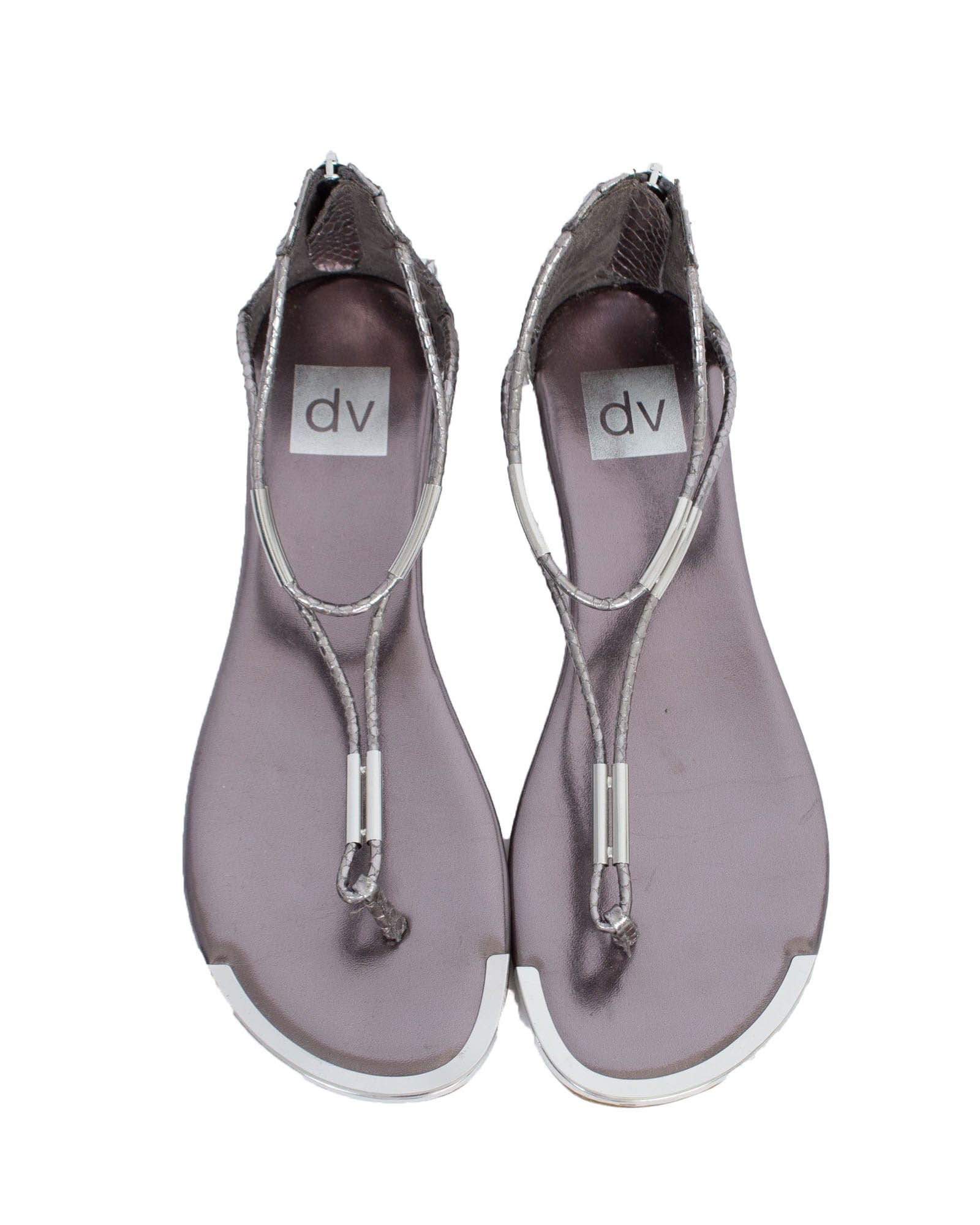 Pewter Strappy Sandals The Revury - Main Image