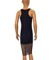 Donna Mizani Clothing XS Perforated Black Midi Dress