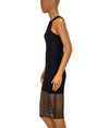 Donna Mizani Clothing XS Perforated Black Midi Dress
