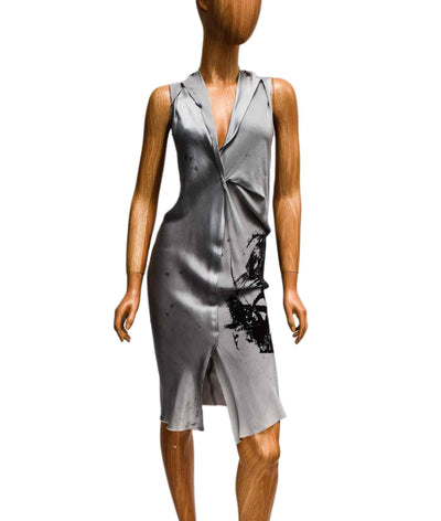 DUUYA Clothing Small Silk Dress with Fray Hem