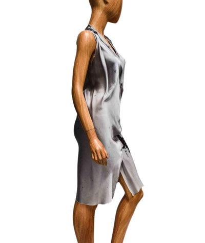 DUUYA Clothing Small Silk Dress with Fray Hem