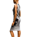 DUUYA Clothing Small Silk Dress with Fray Hem