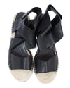 Eileen Fisher Shoes Small | US 7.5 Black "Willow Leather Espadrille Wedge Sandal"