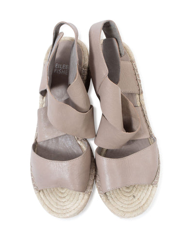 Eileen Fisher Shoes Small | US 7.5 "Willow Leather Espadrille Wedge Sandal"