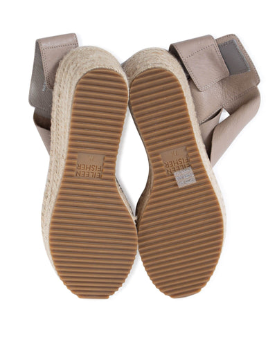 Eileen Fisher Shoes Small | US 7.5 "Willow Leather Espadrille Wedge Sandal"