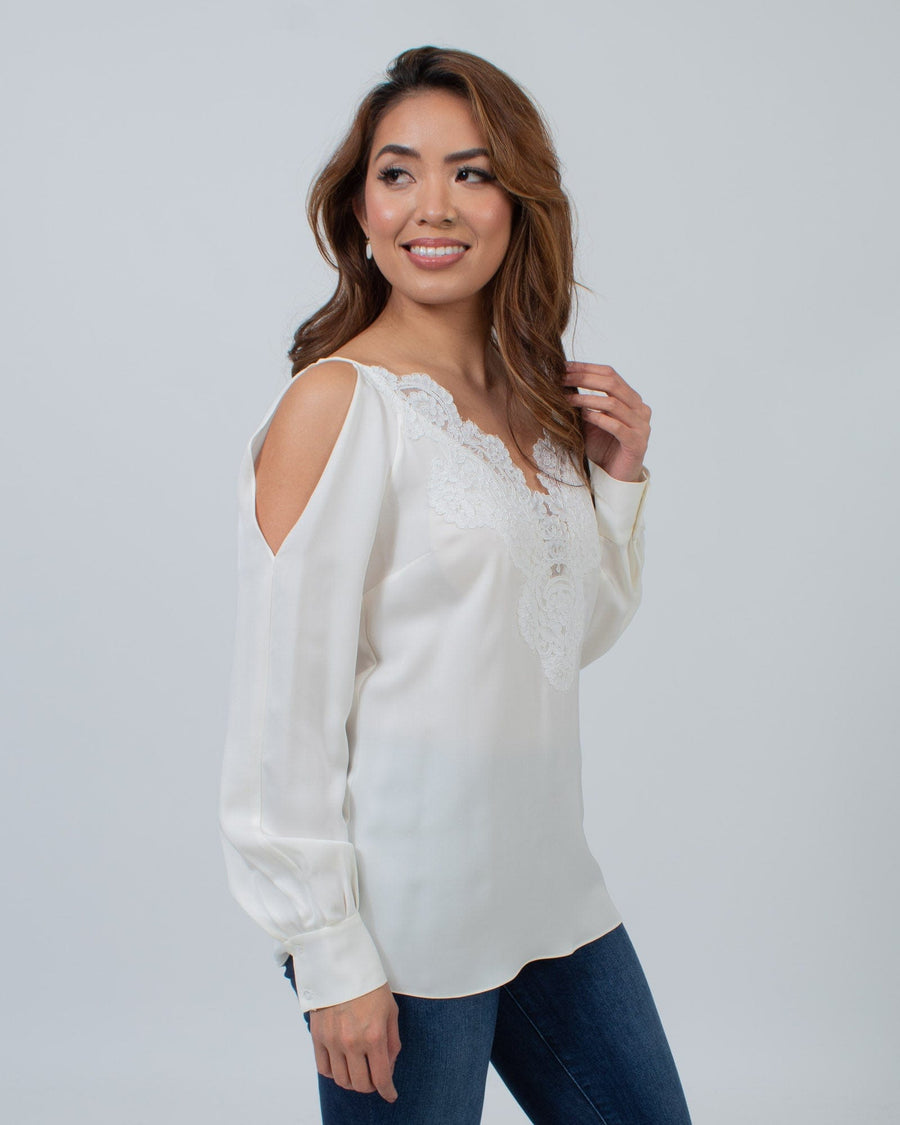 Elie Tahari Clothing Small Lace Off-The Shoulder Blouse