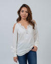 Elie Tahari Clothing Small Lace Off-The Shoulder Blouse