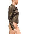Elie Tahari Clothing XS Metallic Leather Jacket