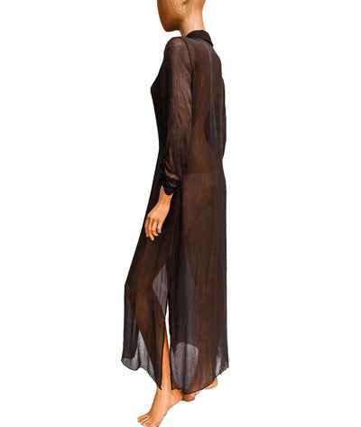 Elie Tahari Clothing XS Sheer Maxi Duster with Slit