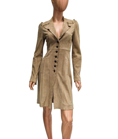 Elie Tahari Clothing XS Suede Trench Coat