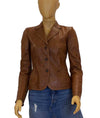 Elie Tahari Clothing XS Tan Leather Jacket