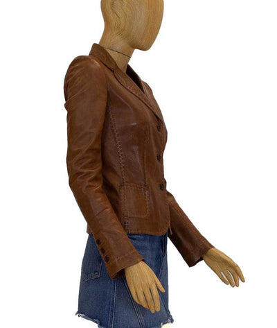 Elie Tahari Clothing XS Tan Leather Jacket
