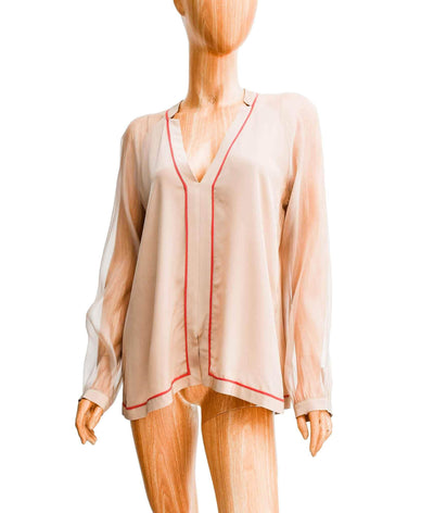 Elizabeth and James Clothing Medium Long Sleeve V-Neck Blouse