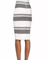 Elizabeth and James Clothing Small | 4 "Aisling" Striped Pencil Skirt
