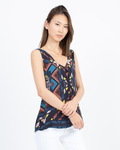 Ella Moss Clothing Medium Printed Sleeveless Blouse