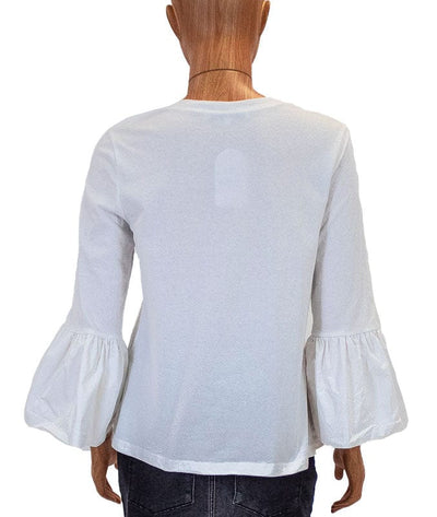 English Factory Clothing Small White Ruffle Sleeve Tee