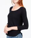 Enza Costa Clothing Small Ribbed 3/4 Sleeve Tee