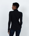 Enza Costa Clothing XS Black Ribbed Turtleneck Top