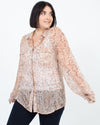 Equipment Clothing Large Printed Sheer Button Down