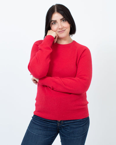 Equipment Clothing Medium Red Knit Sweater