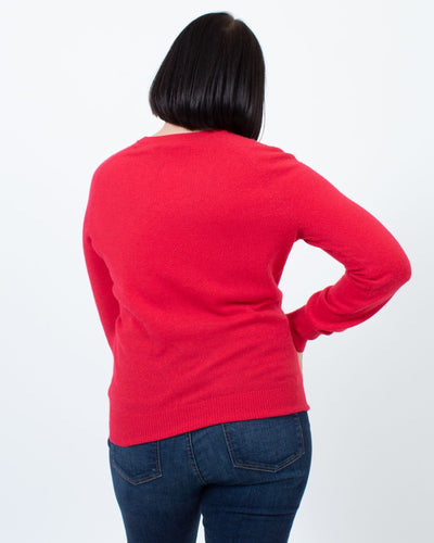 Equipment Clothing Medium Red Knit Sweater