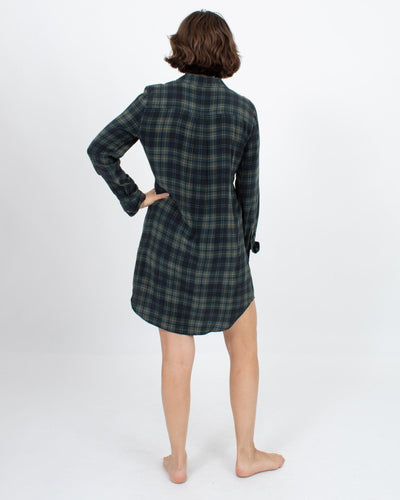 Equipment Clothing Small Plaid Button Down Dress