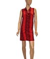 Equipment Clothing XS Snakeskin Print Henley Shift Mini Dress