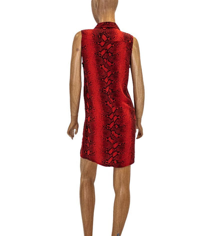 Equipment Clothing XS Snakeskin Print Henley Shift Mini Dress