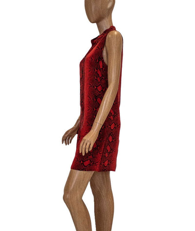 Equipment Clothing XS Snakeskin Print Henley Shift Mini Dress